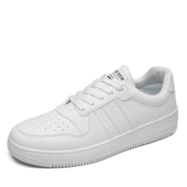 Sneakers Comfortable Thick Bottom Shoes Trendy Lace Up Shoes White Casual Sneakers-k065